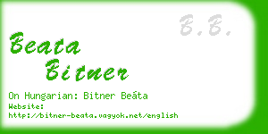 beata bitner business card